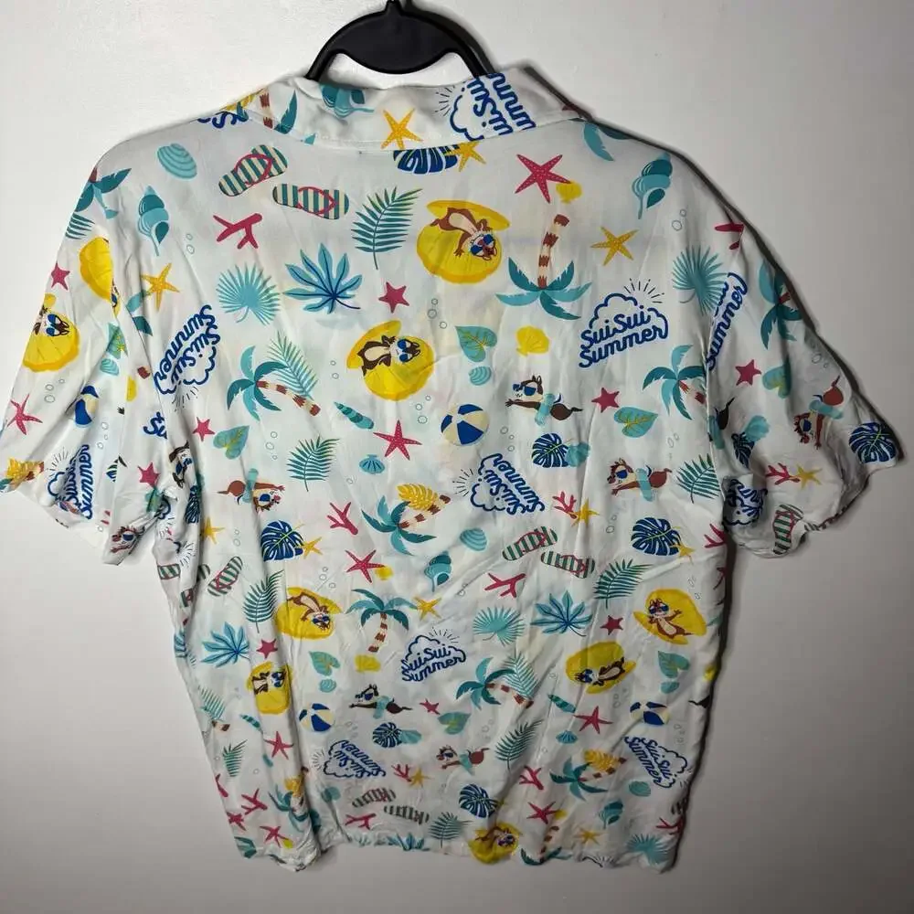 Tokyo Disney Resort Sui Sui Summer Chip 'n Dale Tropical M Button-Down Shirt